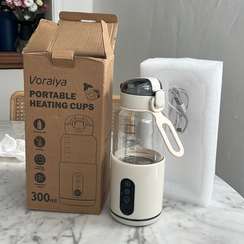 Voraiya® Portable Water Warmer Rechargeable for Formula, Breastmilk